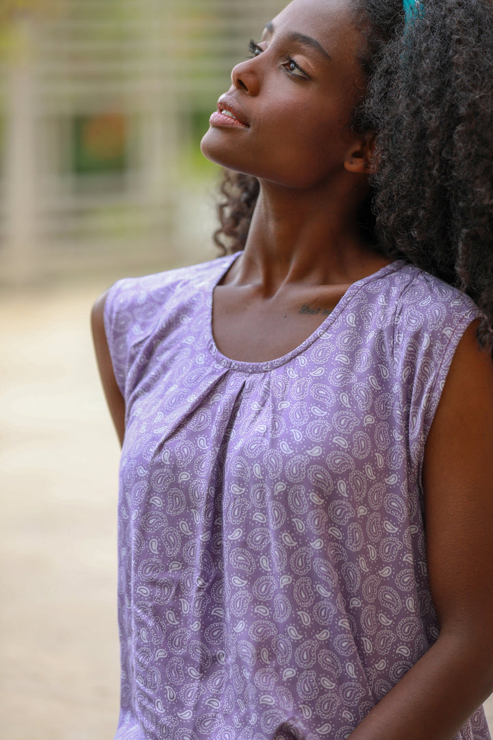 Tanya Shirt - Lavender Paisley
