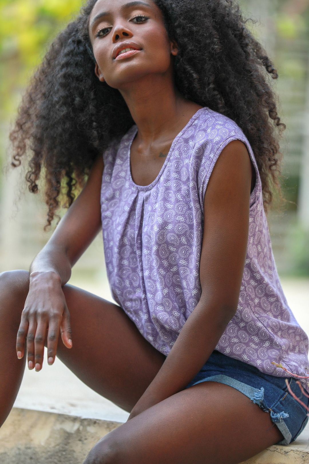 Tanya Shirt - Lavender Paisley