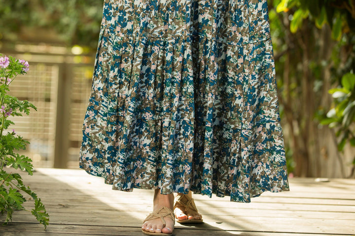 Carrie Dress - Green Bouquet