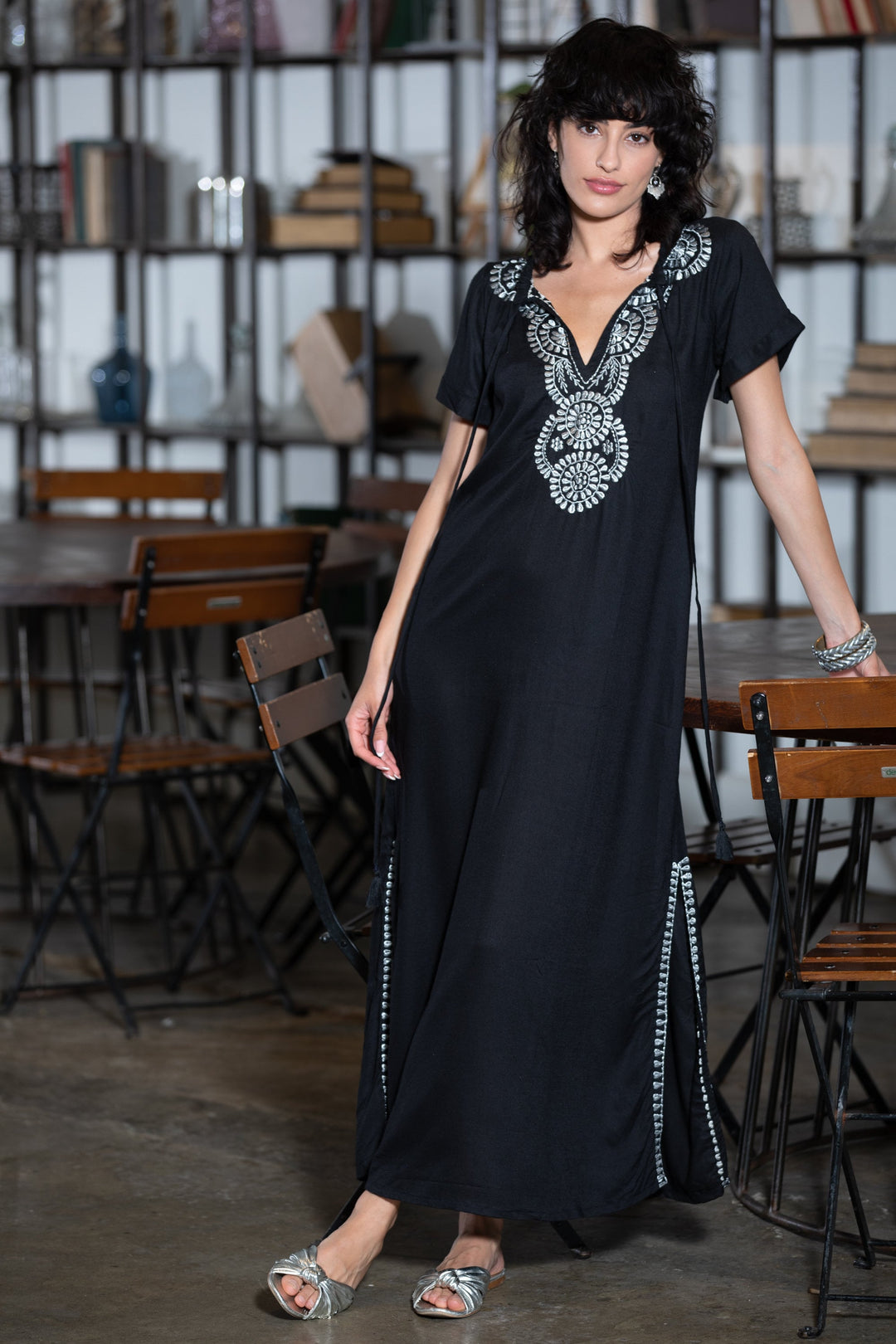 Batya Dress - Black & Silver