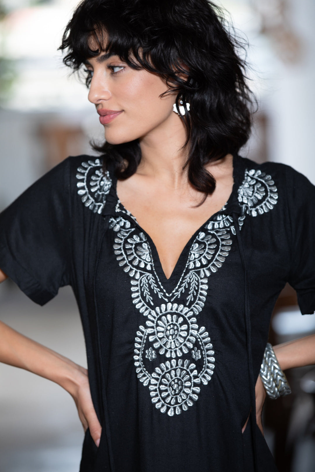 Batya Dress - Black & Silver
