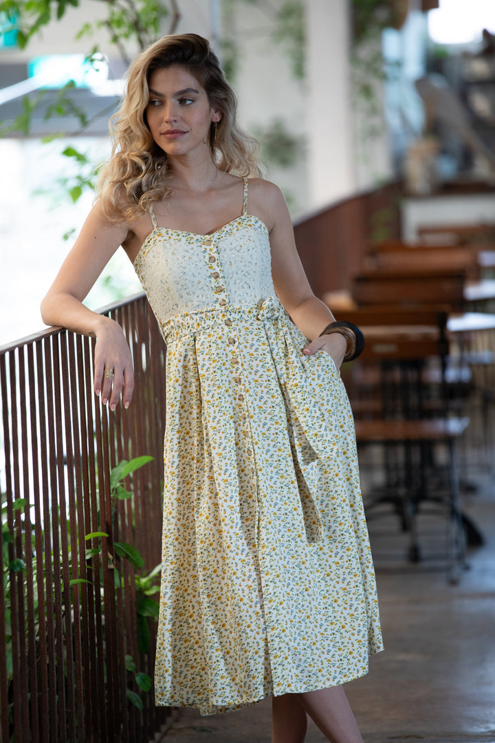 Lilly Dress - Floral Yellow