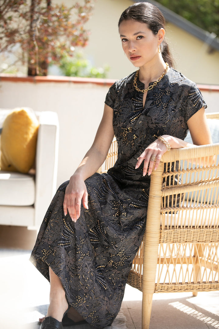 Leyla Dress - Ethnic Black & Gold