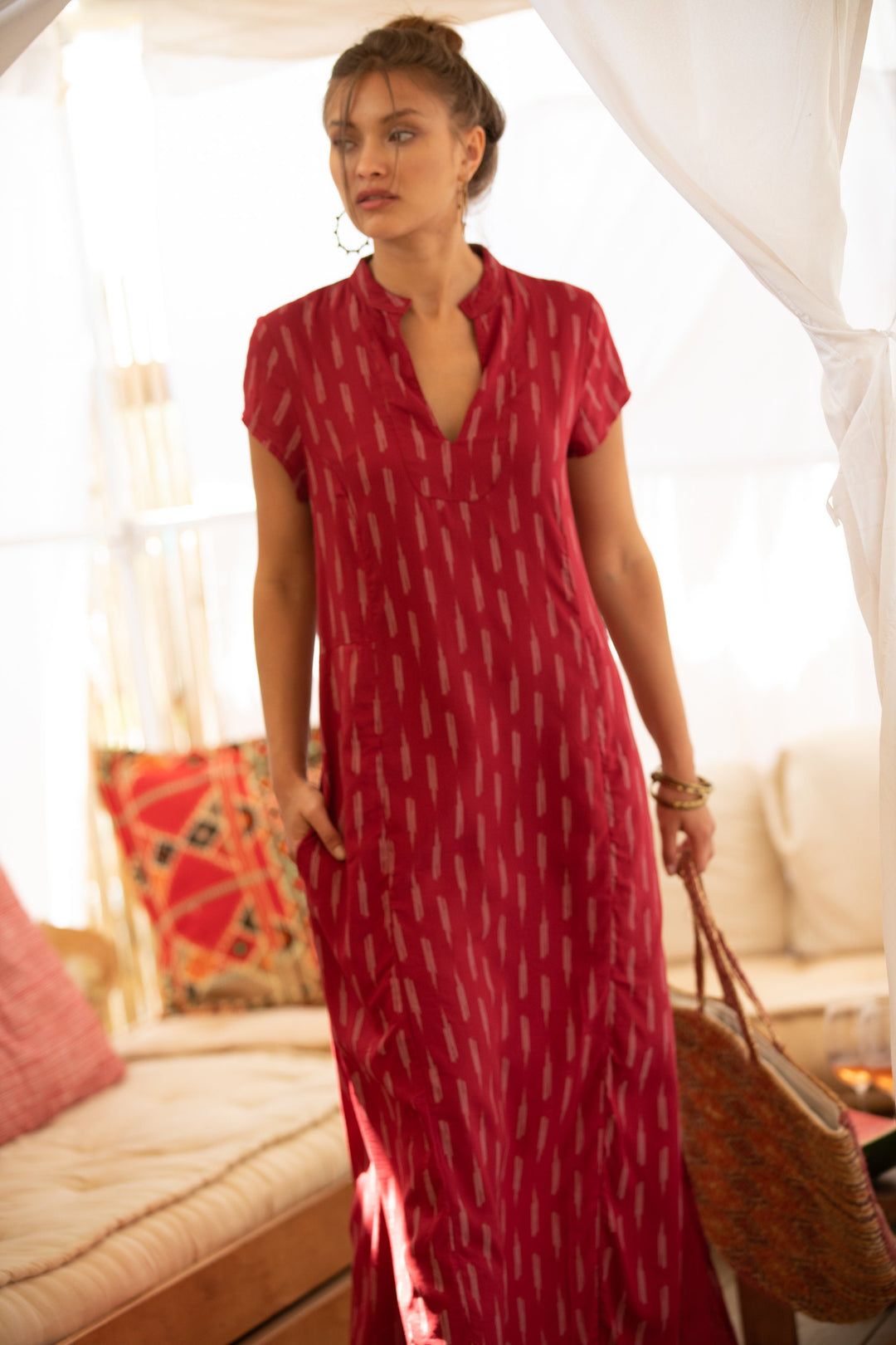 Noor Caftan - Ruby Red