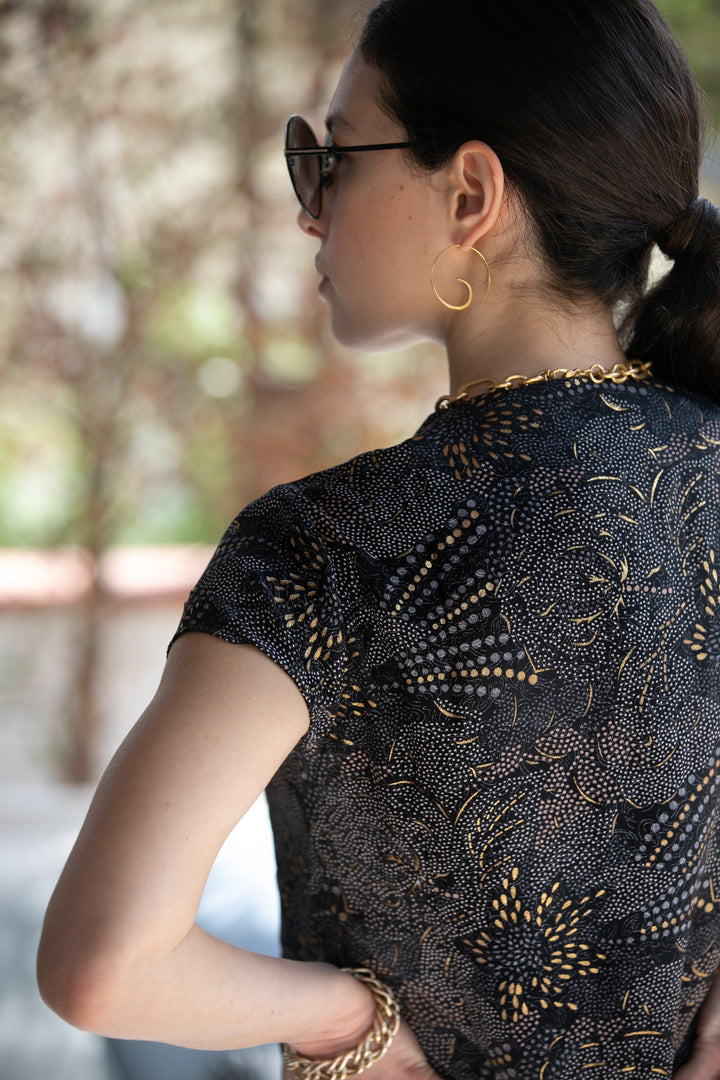 Leyla Dress - Ethnic Black & Gold