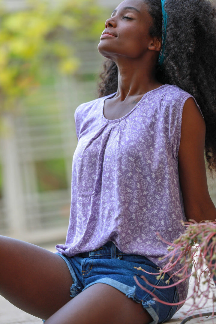 Tanya Shirt - Lavender Paisley