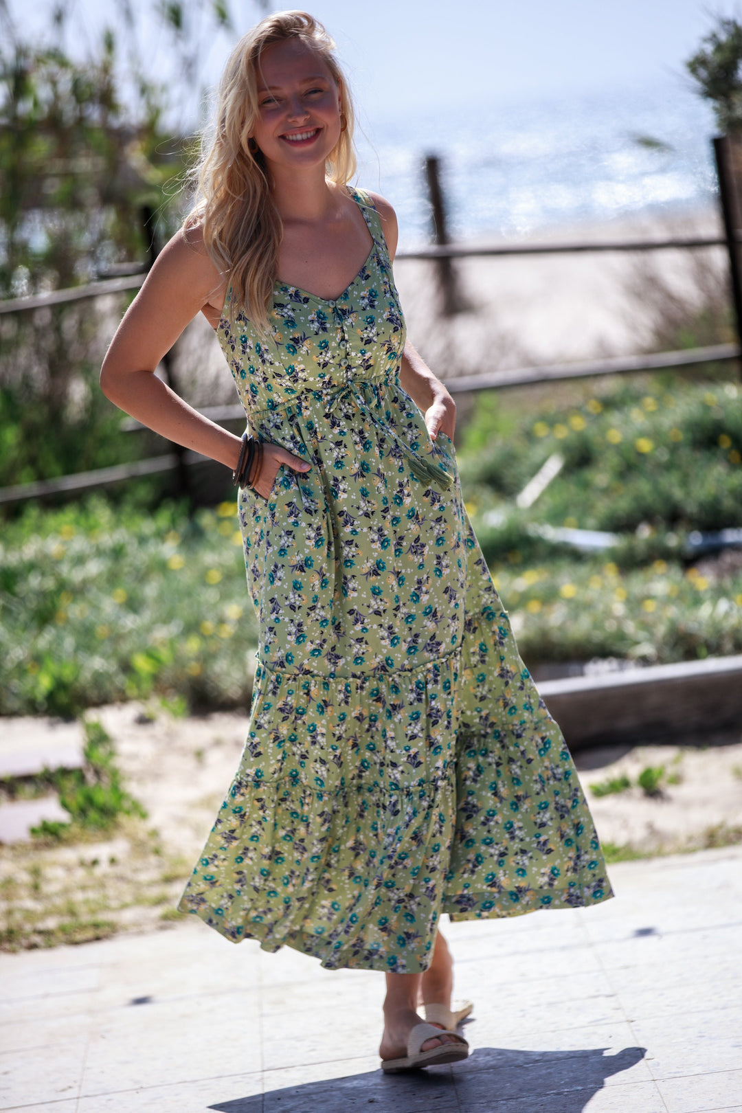Isabella Dress - Olive Green