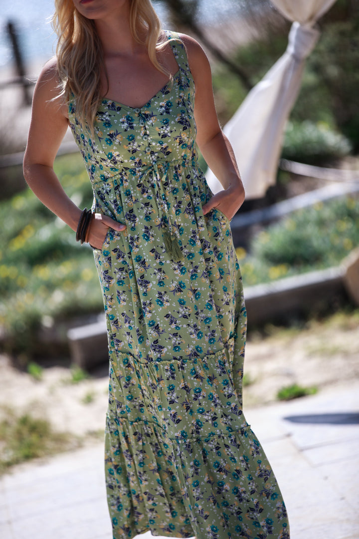 Isabella Dress - Olive Green