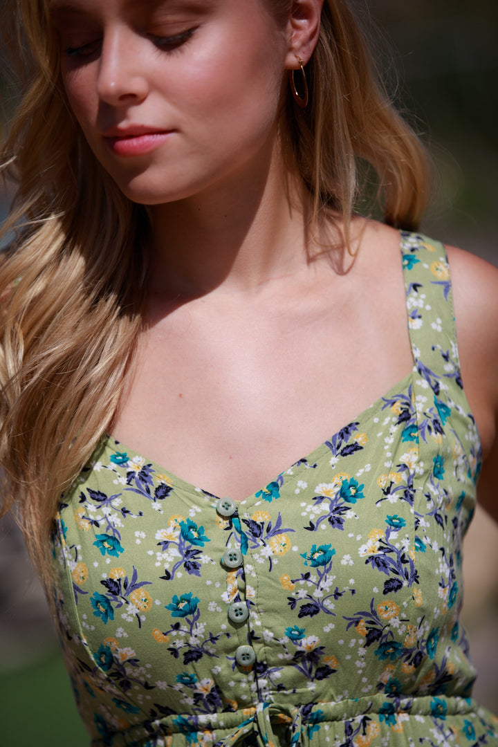Isabella Dress - Olive Green