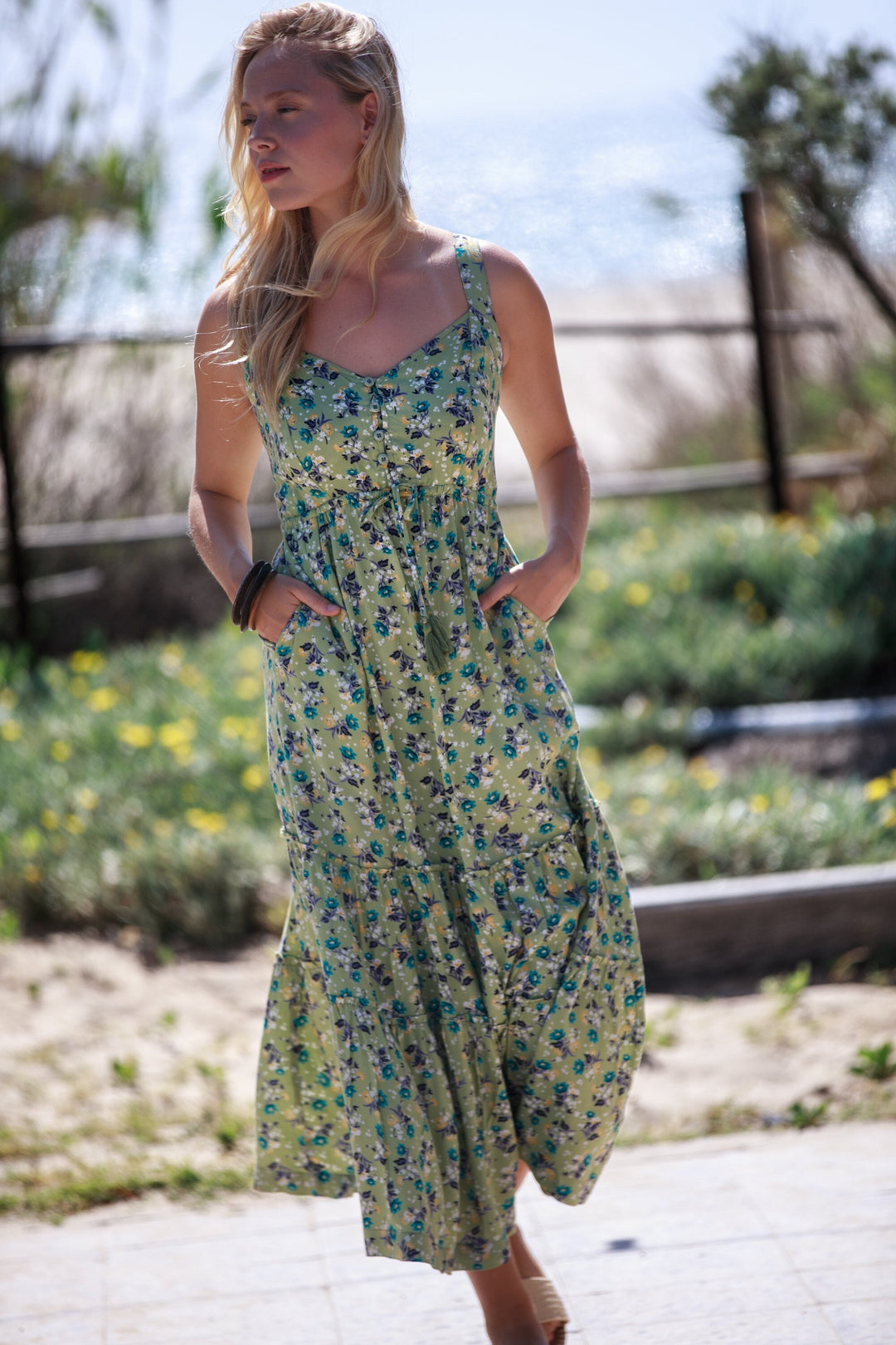 Isabella Dress - Olive Green