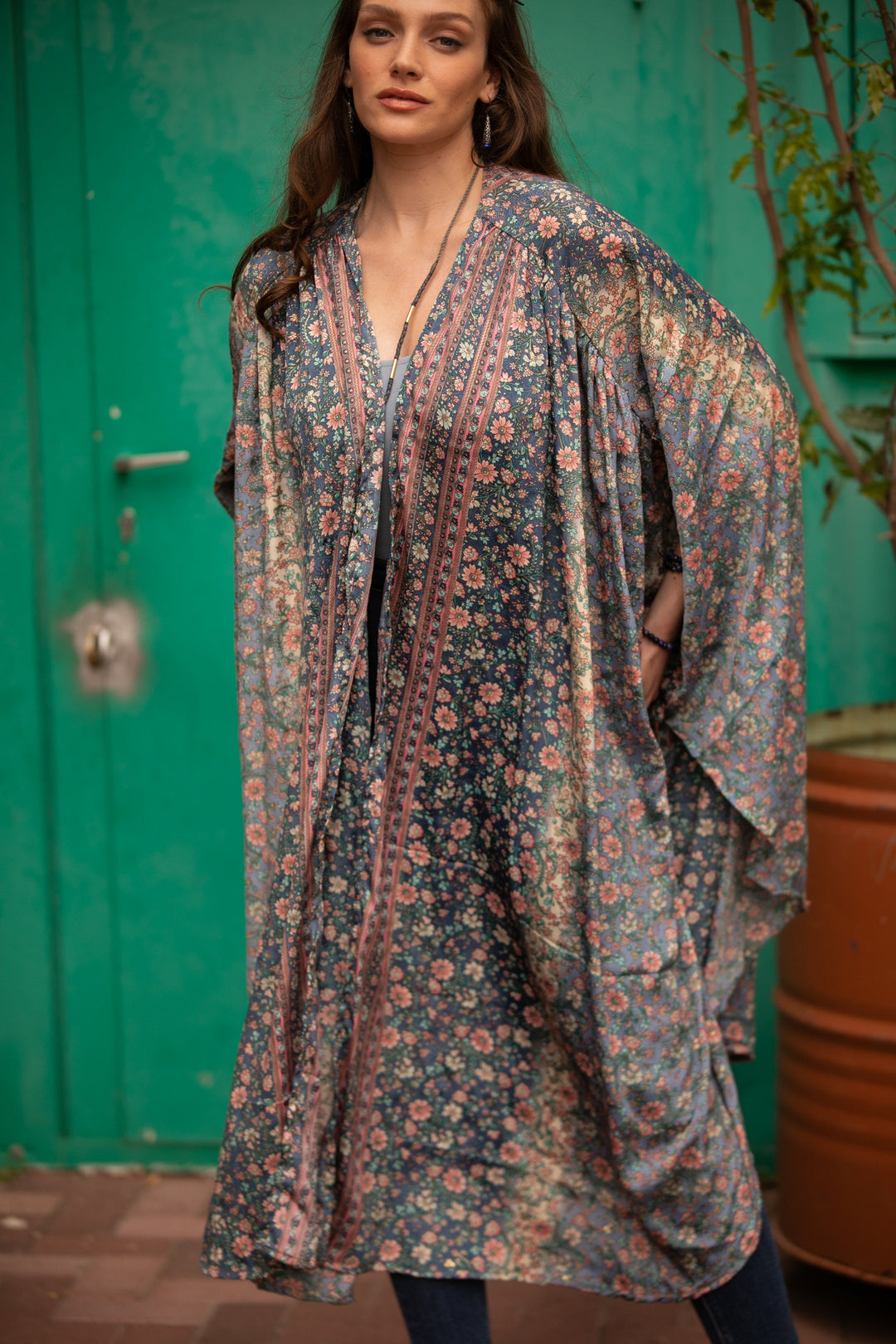 Season Kimono - Blue & Gold
