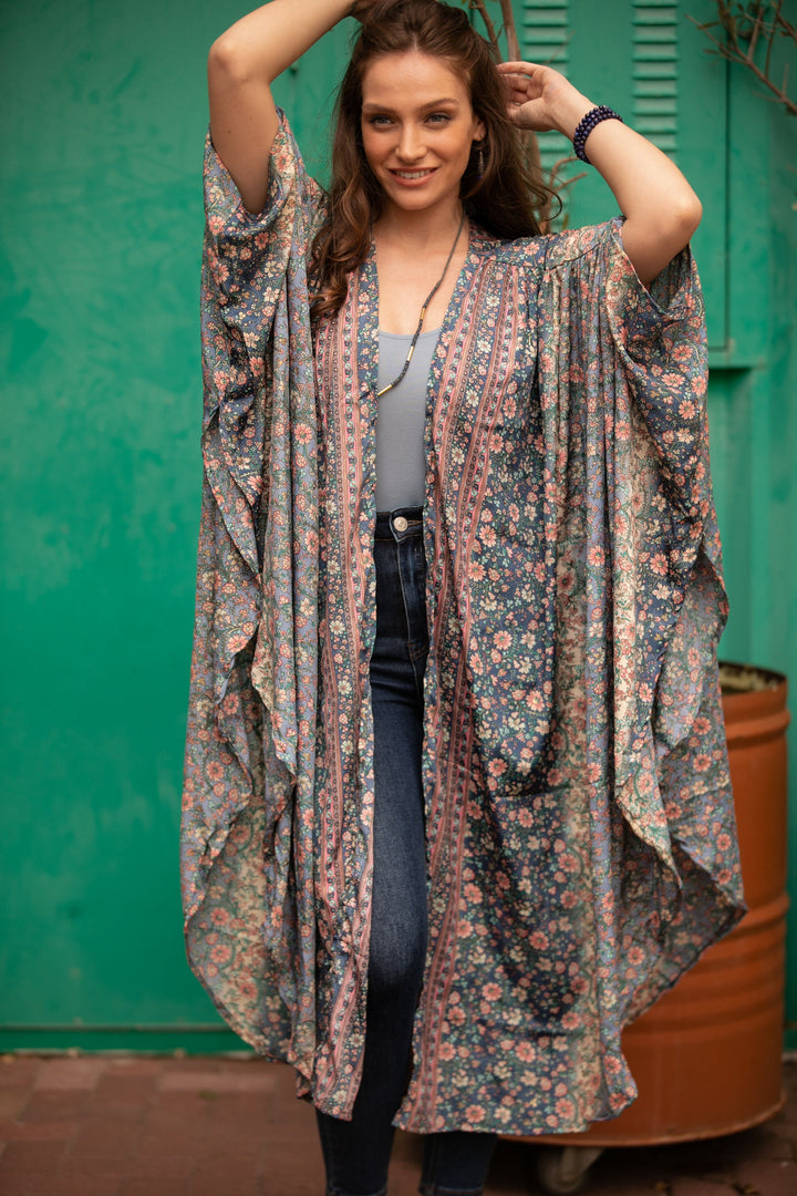 Season Kimono - Blue & Gold