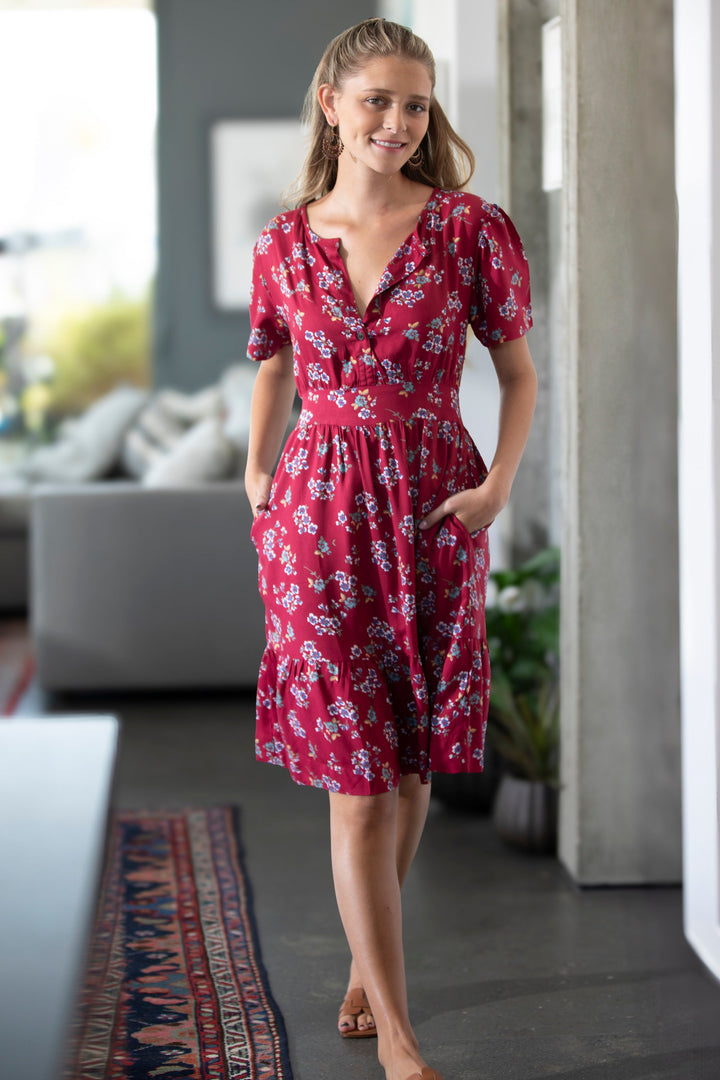 Nina Dress - Deep Red