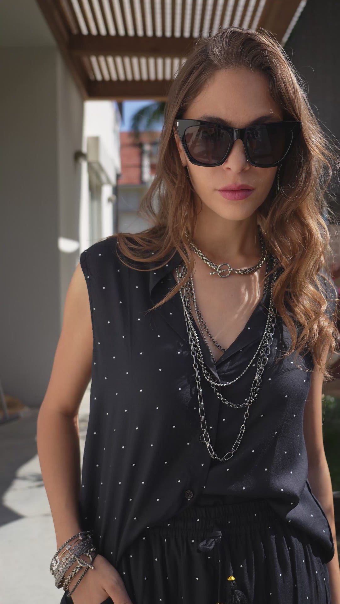 Louise Blouse – Black Polka Dot