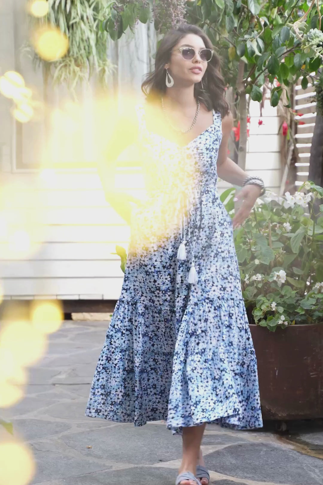 Isabella Dress - Floral Blue