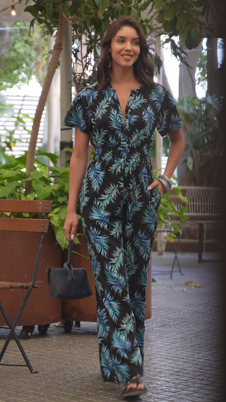 Nina Jumpsuit - Black & Blue