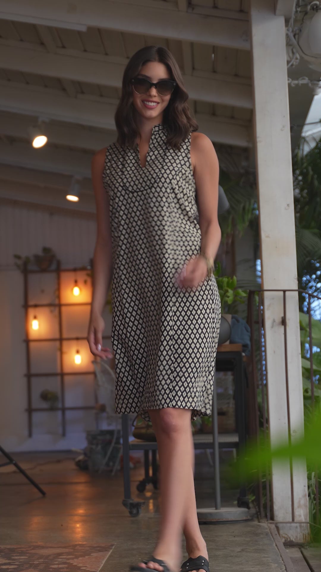 Noor Mini Dress - Black & White