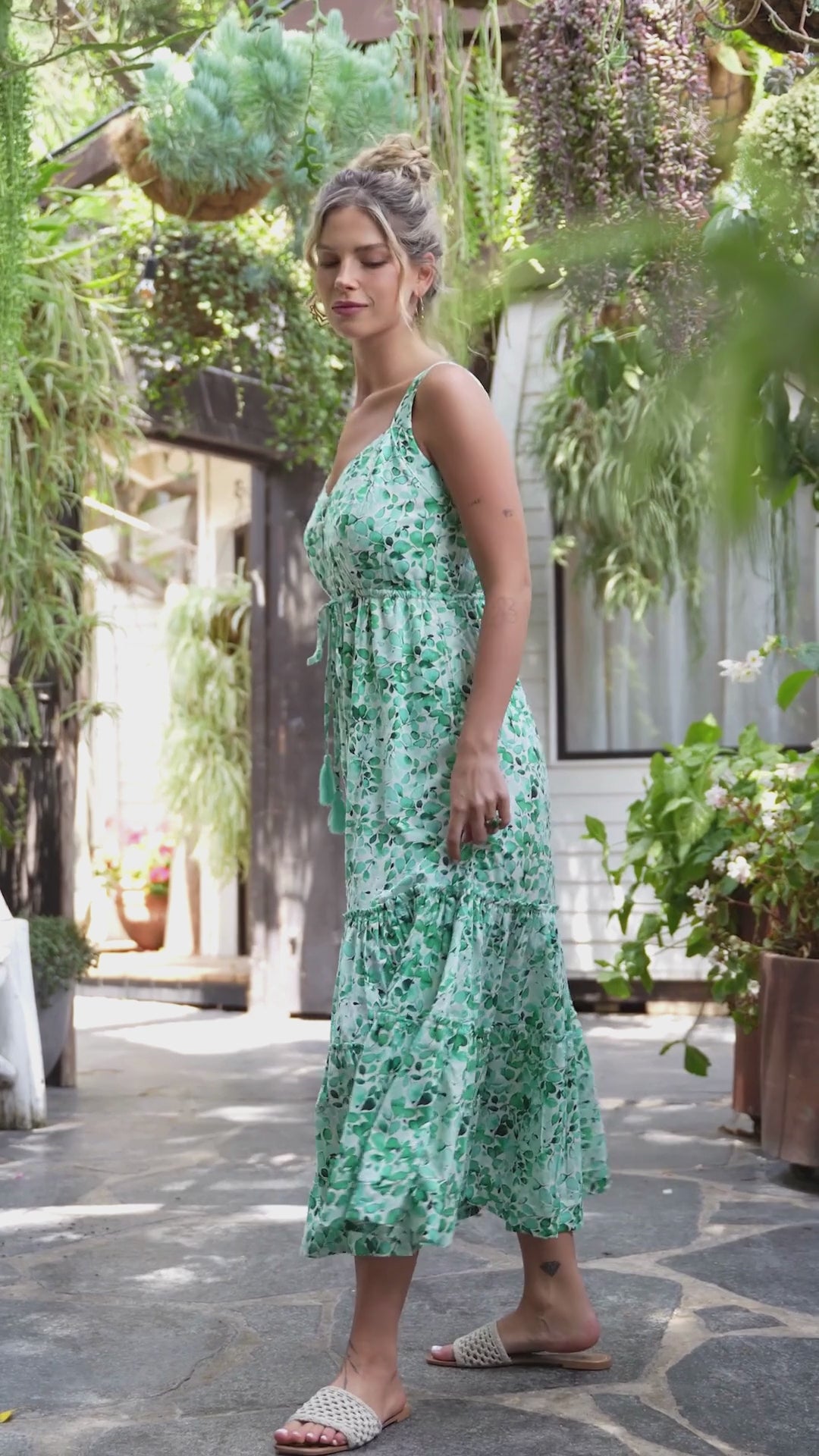 Isabella Dress - Floral Green