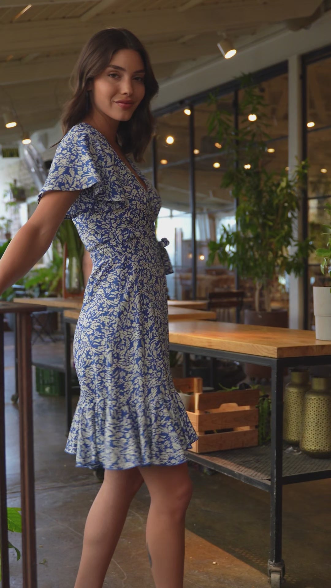 Melody Mini Dress - Royal Flower