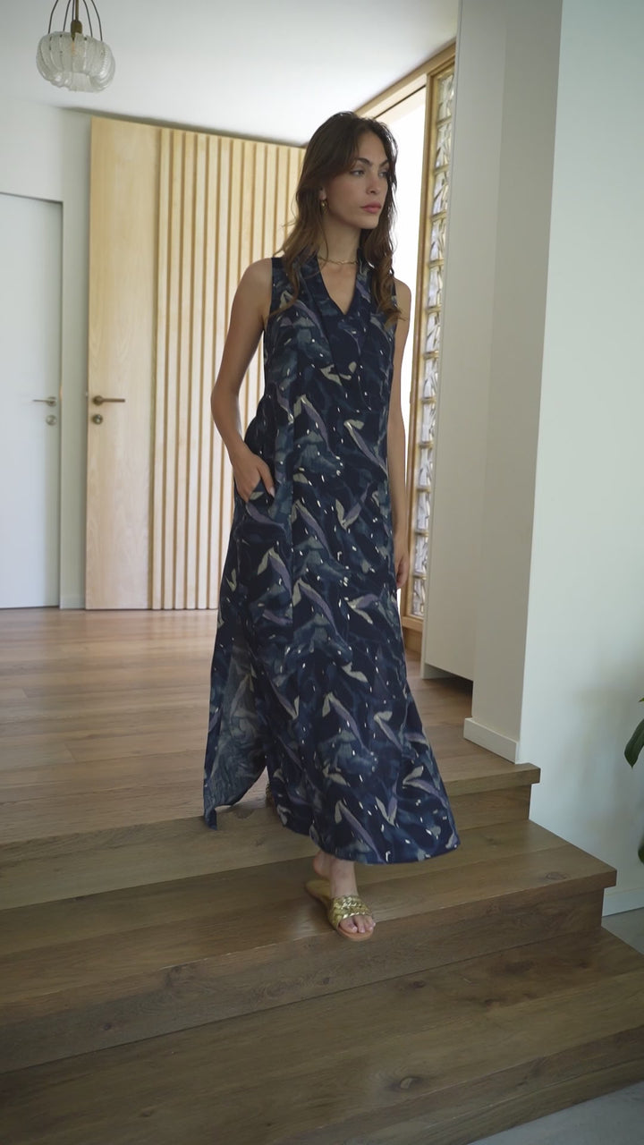 Sahara Dress - Blue & Gold
